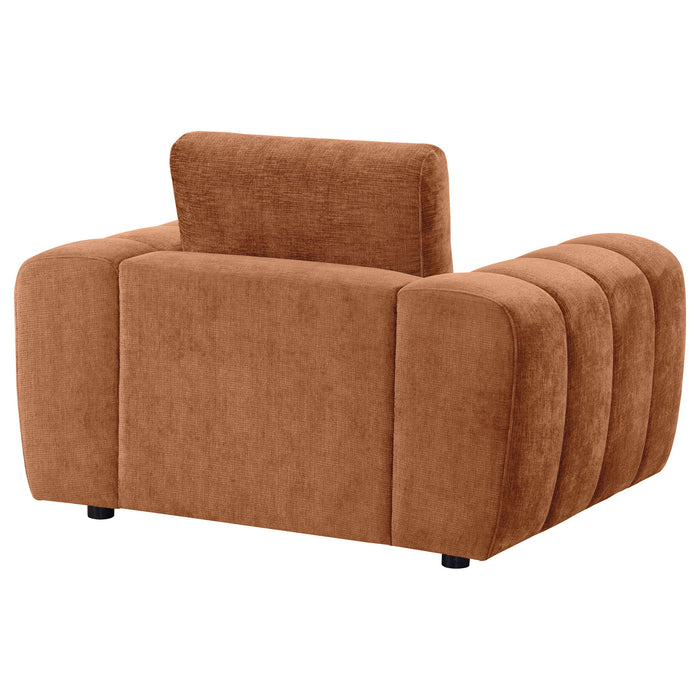 Burnett Chenille Upholstered Accent Chair Burnt Orange