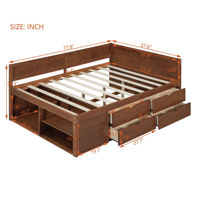 Daybed With Drawers And Shelves