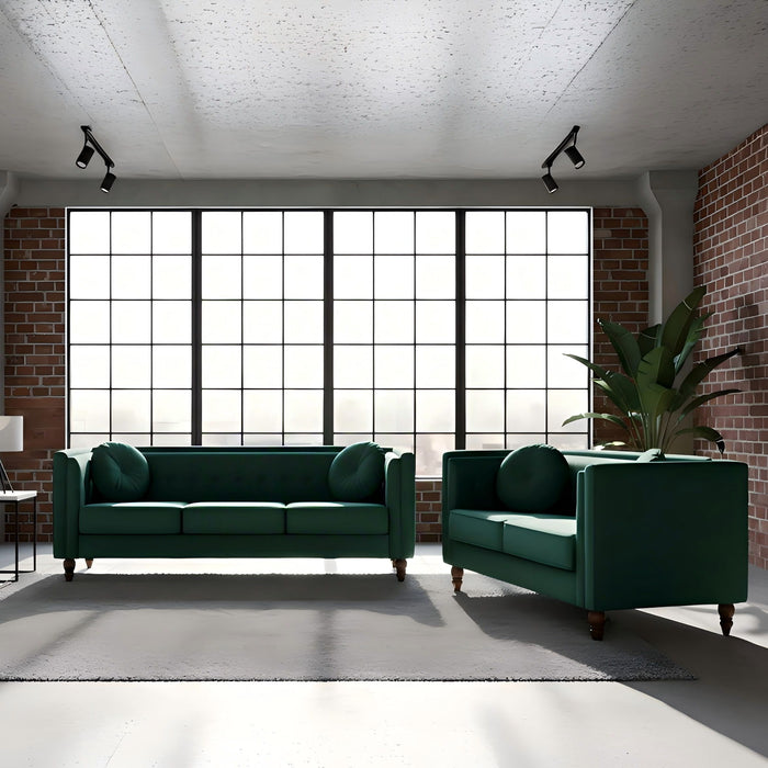 Chesterfield Loveseat 2 Seater Couch For Living Room