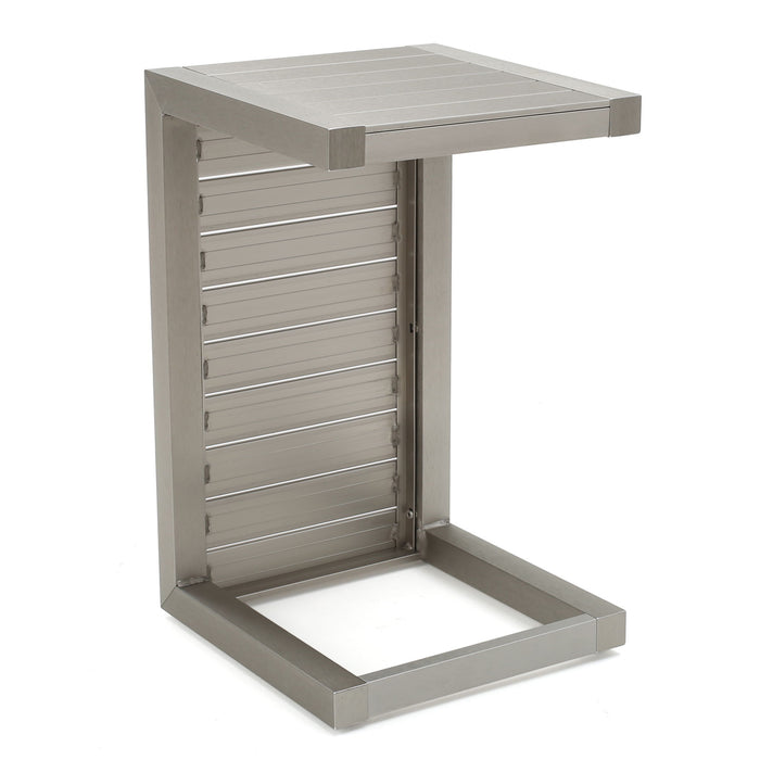 Aluminum Outdoor C - Shaped Side Table For Patio