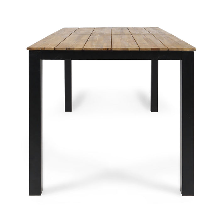 Rectangular Outdoor Dining Table Tabletop With Iron Legs - Black