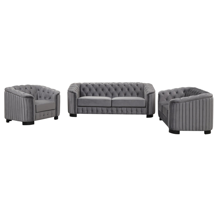Upholstered 3 Piece Sofa Set With Legs