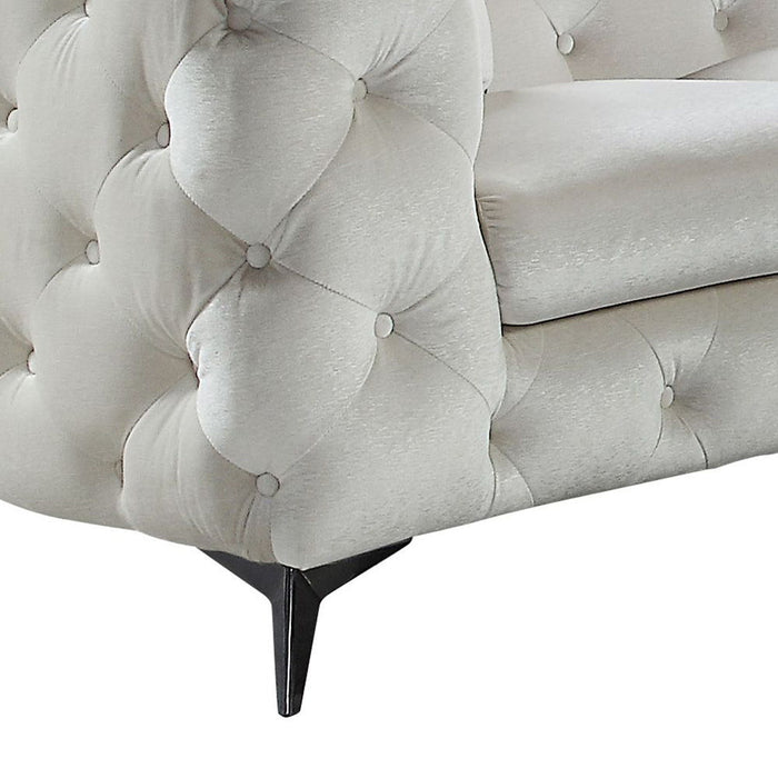 Atronia - Sectional Sofa With 4 Pillows - Beige Fabric