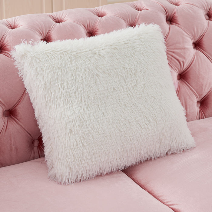 L Shaped Chesterfield Sectional Sofa With Stainless Steel Accents