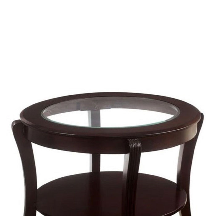 Contemporary Table With Open Lower Shelf
