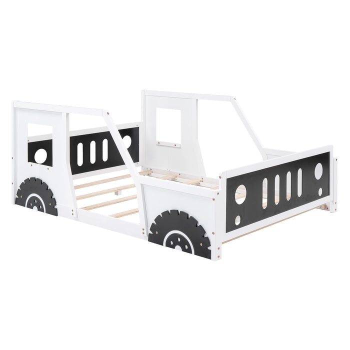 Classic Car Shaped Platform Bed With Wheels