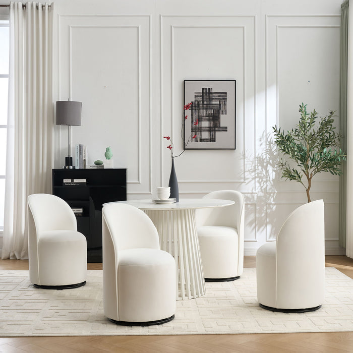 360 Degree Swivel Armless Dining Barrel Chair