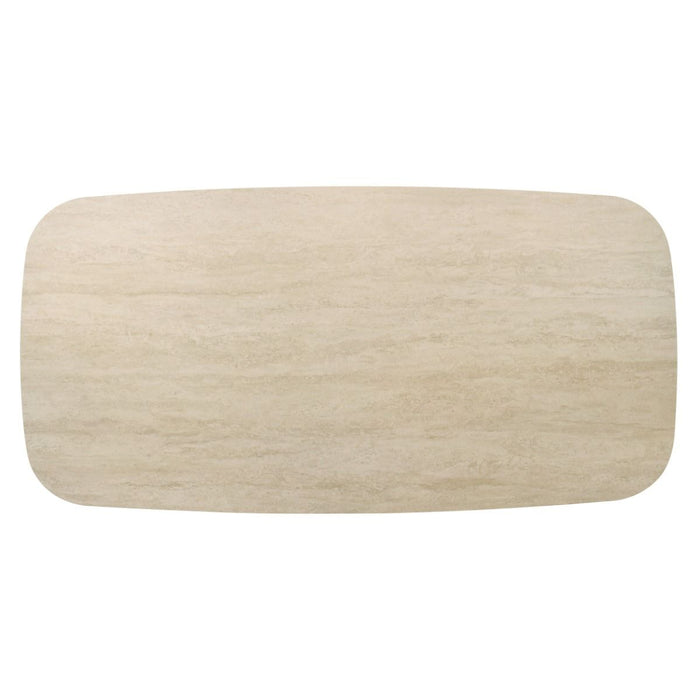 Lark - Dining Table - Travertine / Black