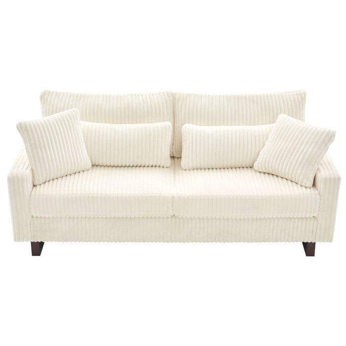Modern Loveseat Sofa With 4 Pillows