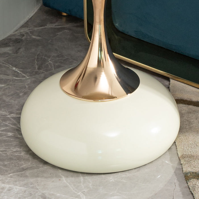 Modern Round Side Table For Small Spaces With Carbon Steel Construction