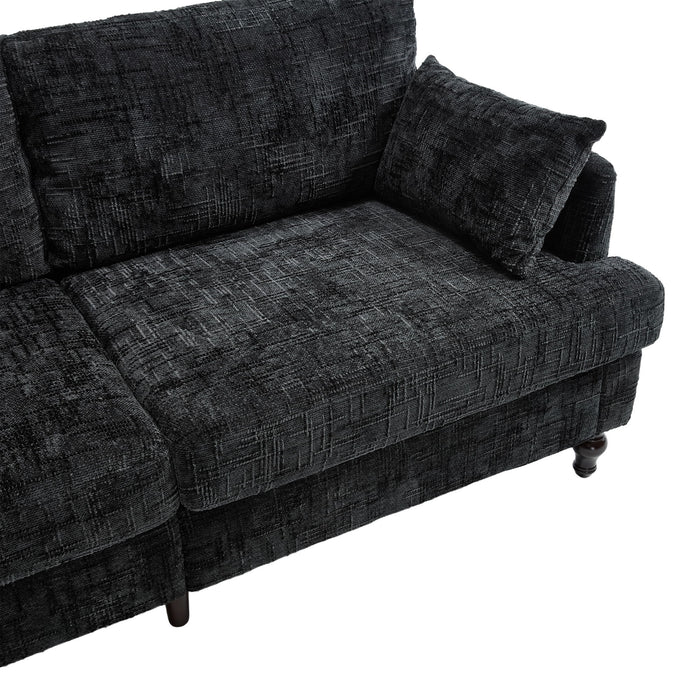 Chenille 2 Seater Sofa With LED Light, USB Charging Port, And Storage Bag
