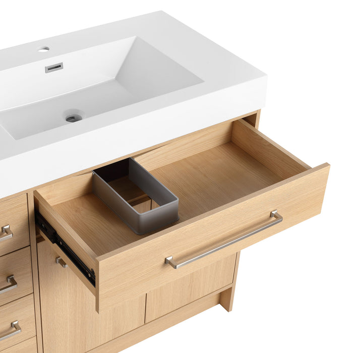 Freestanding Bathroom Vanity With Resin Sink, Soft-Closing Doors And Drawers