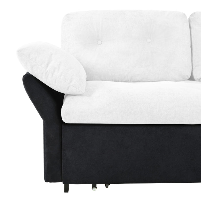 Modern Convertible Sleeper Sofa Bed With Pull-Out Queen Design, Side Storage & Thick Cushions
