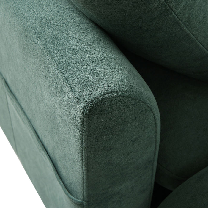 Upholstered L Shaped Sectional Sofa With Storage, Movable Ottoman, And 6 Throw Pillows