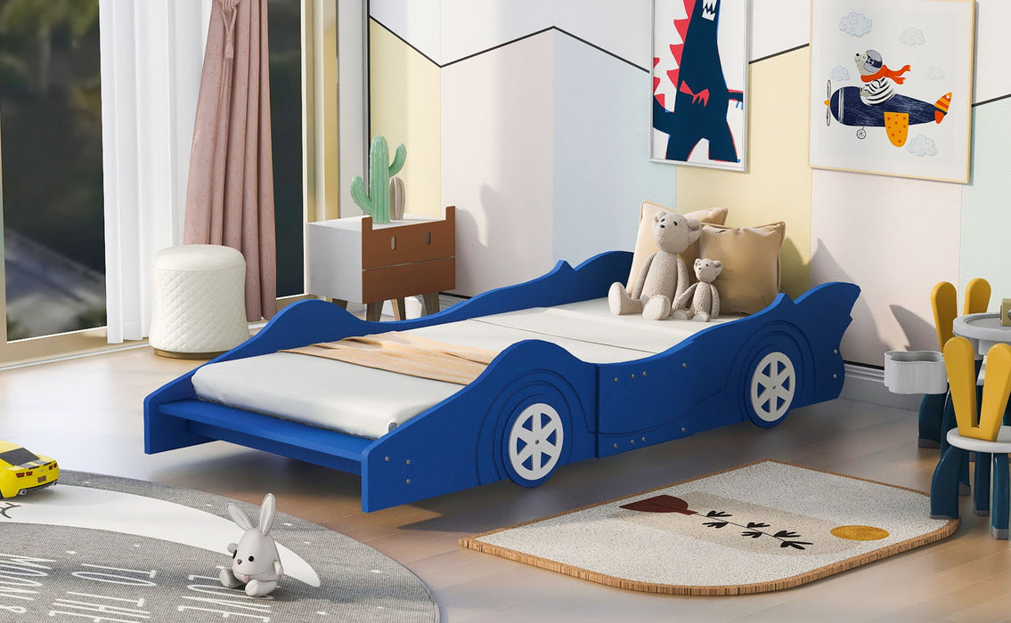 Race Car Shaped Platform Bed & Wheels
