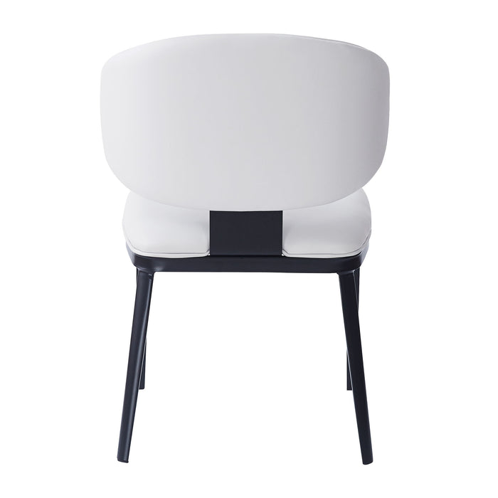 5 Pieces Modern Faux Leather And Metal Dining Set