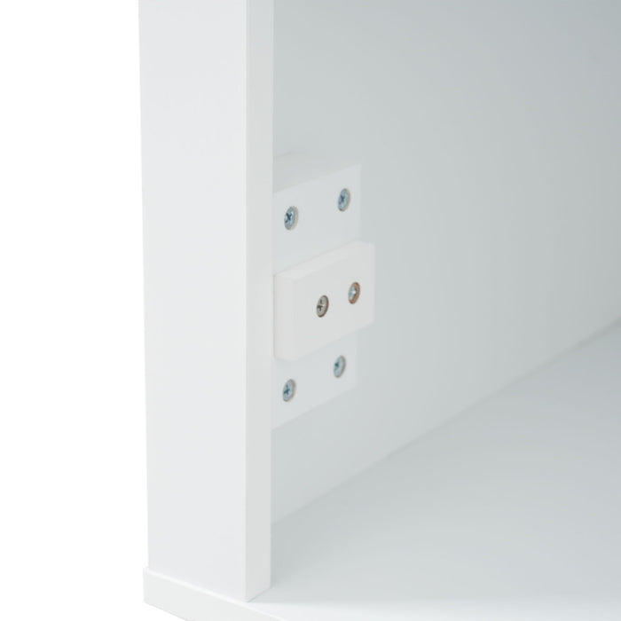 Freestanding Bathroom Vanity Tall With Damping Hinge Doors, Adjustable Shelves - White