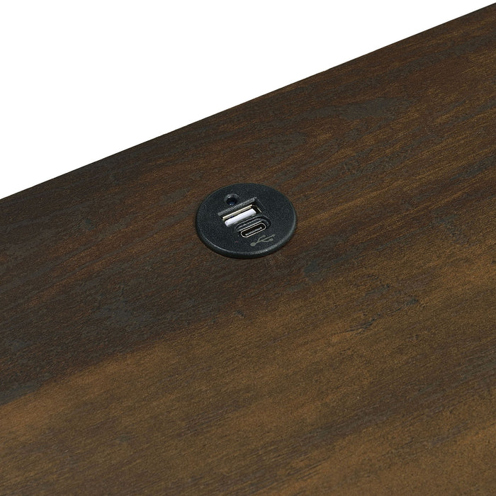 Transitional Nightstand With Dual USB Charging And Motion Sensor Light