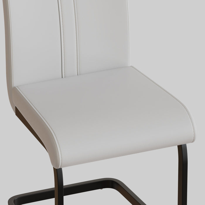 Modern Dining Chairs With High Back Upholstered Design Metal Legs