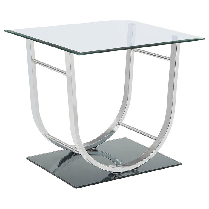 Danville 3-piece Glass Top Coffee and End Table Set Chrome