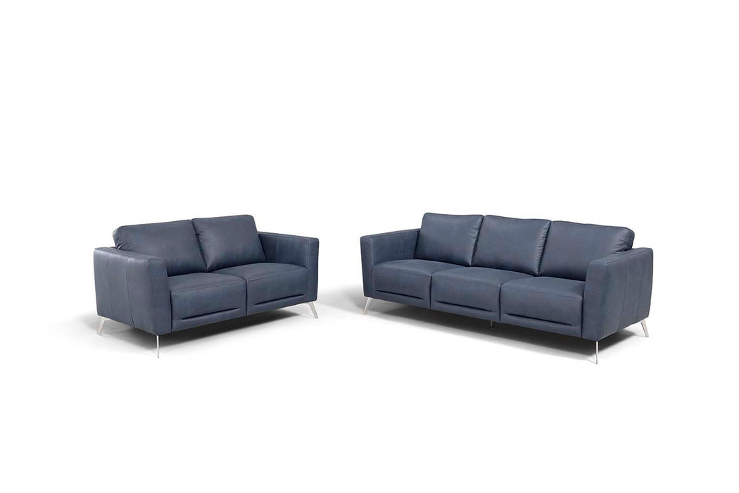 Astonic - Loveseat - Blue Leather