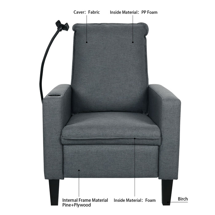 Recliner Chairs For Adults, Adjustable Recliner Sofa With Mobile Phone Holder & Cup Holder, Modern Reclining Chairs Fabric Push Back Recliner Chairs For Living Room, Bedroom