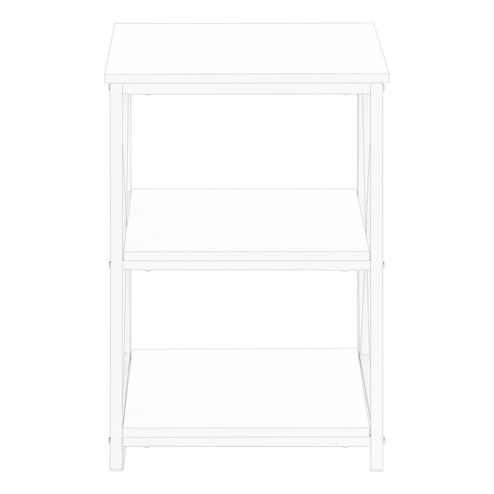 3 Tier Accent Table, Side Marble Look Contemporary & Modern