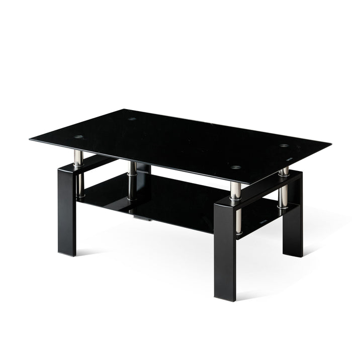Tempered Glass Table With Storage