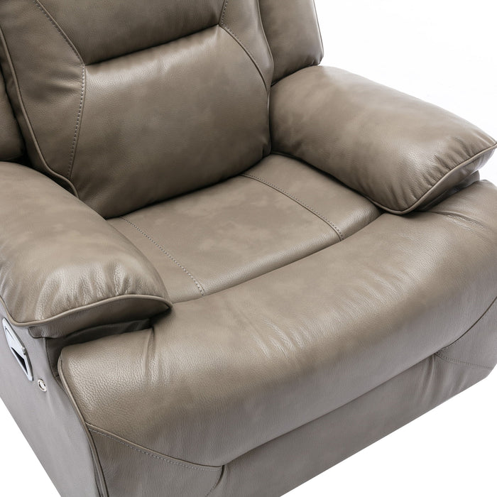 2 Seater Home Theater Recliner Manual Recliner Chair With A LED Light Strip Two Cup Holders And A Storage Box For Living Room