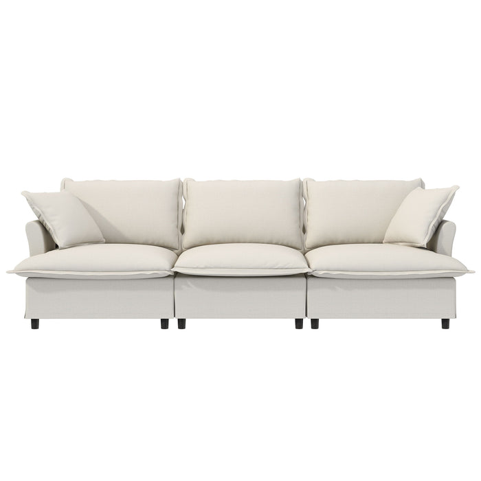 3 Seat Sofa Module For Modular Sectional Wide Seat Cloud Couch With Throw Pillows Upholstered