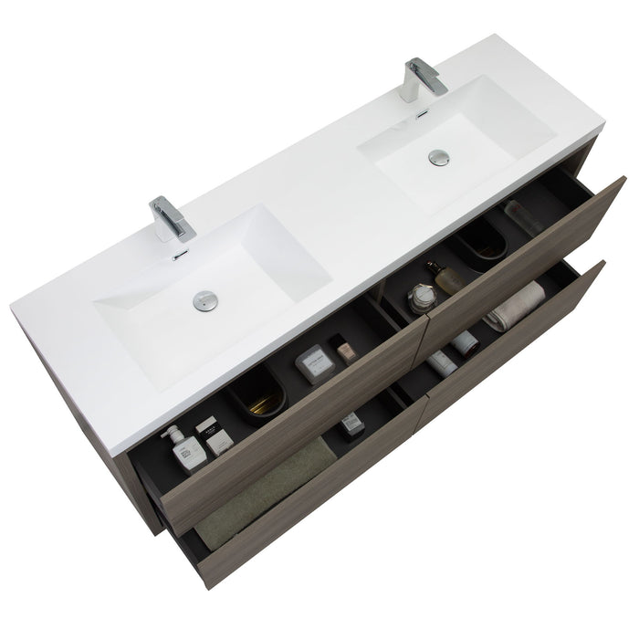 Bathin Freestanding Bathroom Vanity With Double Sinks, Bathroom Storage Vanity Cabinet With Stone Resin Countertop And Soft Close Drawers