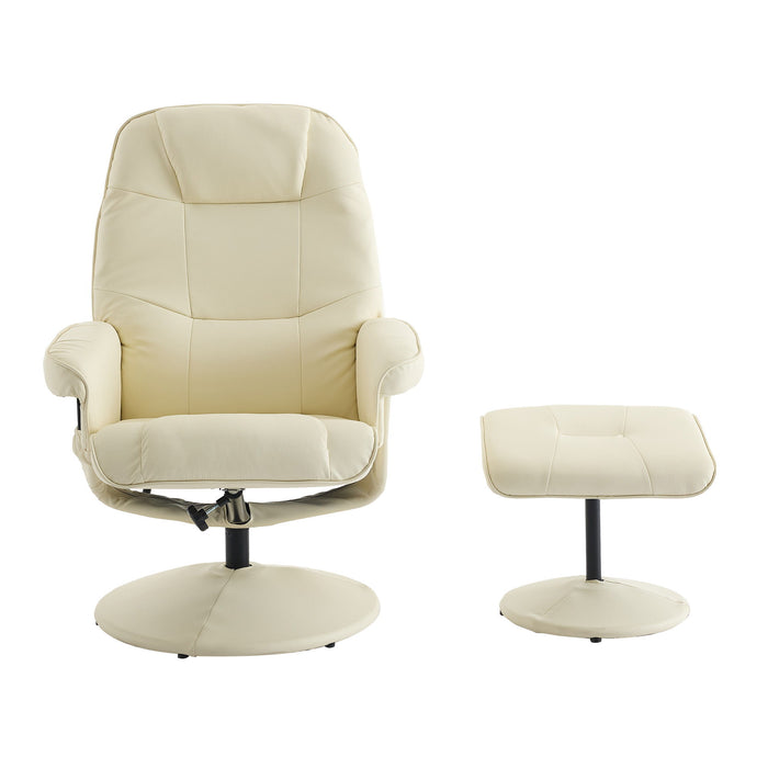 360° Swivel Reclining Chair With Wrapped Base, 5 Point Vibration Massage