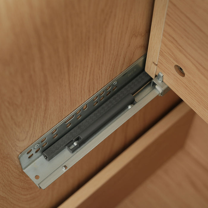 Fluted Bathroom Vanity With Ceramic Sink, Soft Close Slides