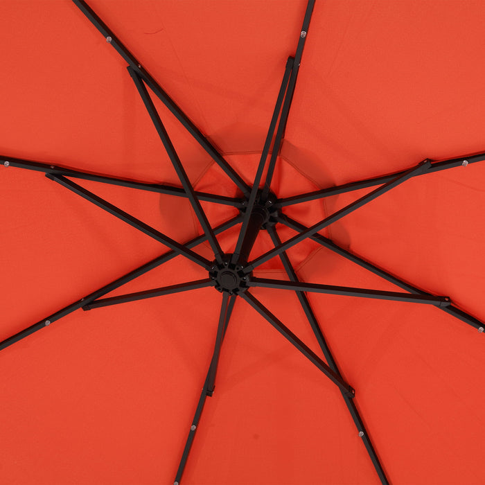 14.8 Ft Double Sided Outdoor Umbrella Rectangular Large With Crank (Orange)