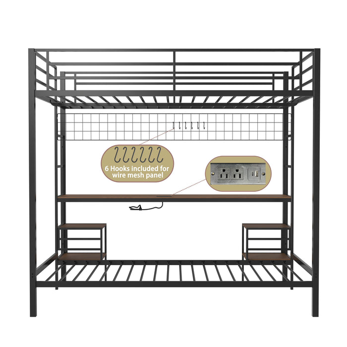 Ethan - Bunk Bed With Desk, Charging Station, Storage Shelves