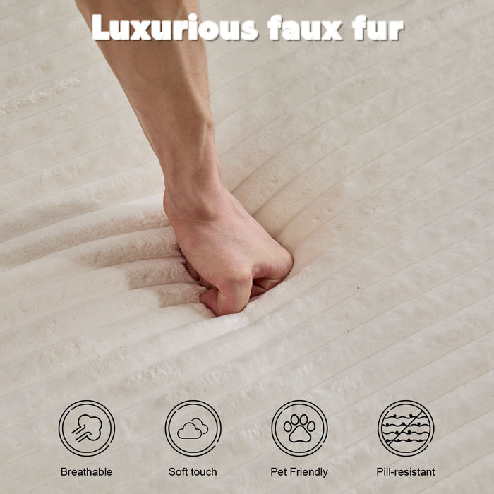 Oversized Chaise Lounge Chair Cozy Cloud Couch With 3 Throw Pillows And Wide Armrest