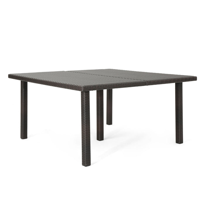Outdoor Square Rattan Wicker Dining Table - Brown
