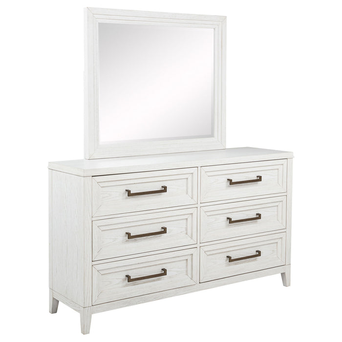 6 Drawer Dresser & Mirror - White