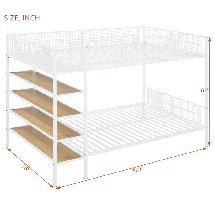 Bunk Bed With 5 Tier Shelves