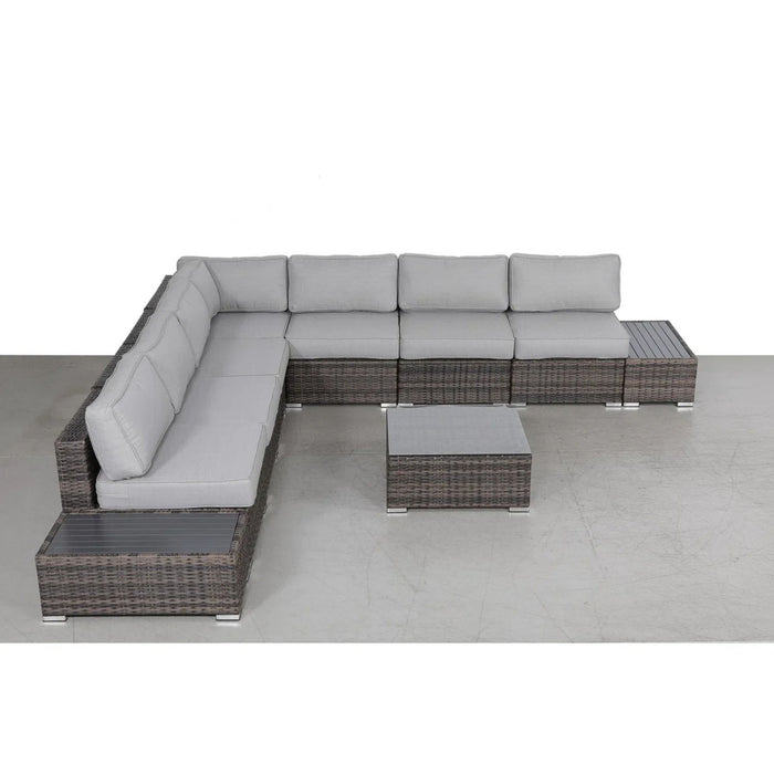 Wicker Sectional Seating Group With Plush Cushions