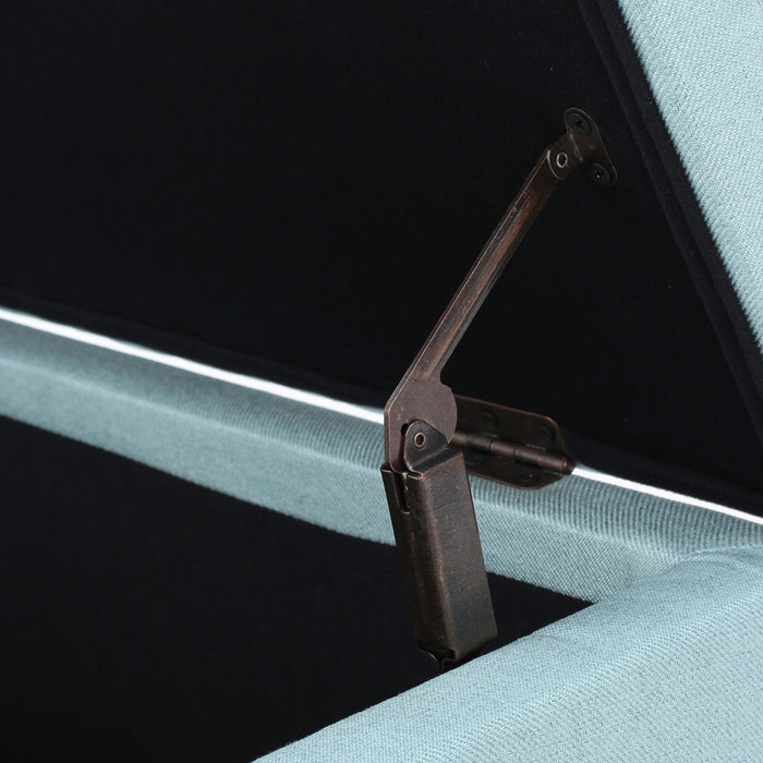 Contemporary Storage Ottoman Bench With Polyester Upholstery