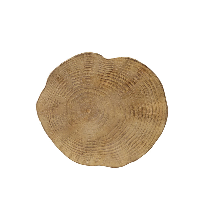 Hand Painted Wood Stump Style Outdoor Side Table - Light Brown