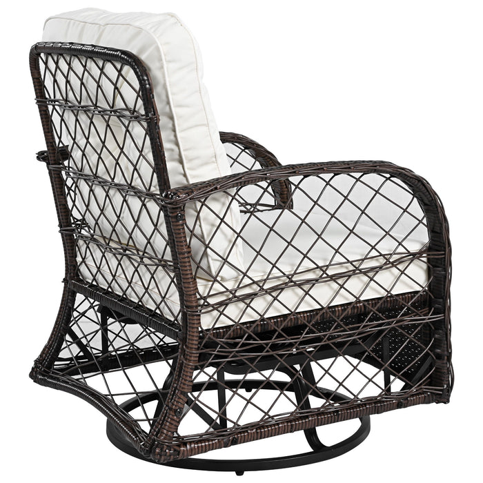 3 Piece Outdoor Chair & Table Set Chat Set, 2 Person Rattan Seating Group