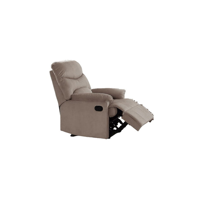 Luxurious Velvet Light Brown Color Motion Recliner Chair Couch Manual Motion Plush Armrest Living Room Furniture Chair