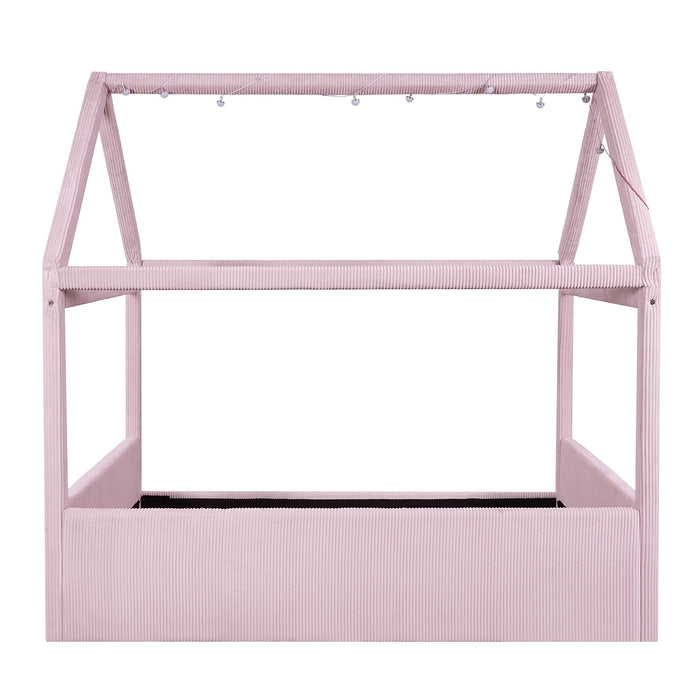 Upholstered House Style Daybed With LED Light Strips