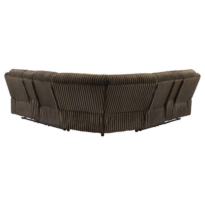 Atkinson Upholstered Reclining Sectional Sofa Chocolate