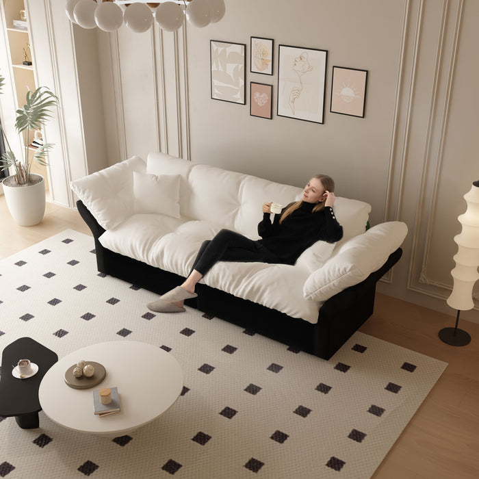 Queen Pull Out Sofa Bed, 3 In 1 Convertible Sleeper Tufted With 2 Soft Pillows