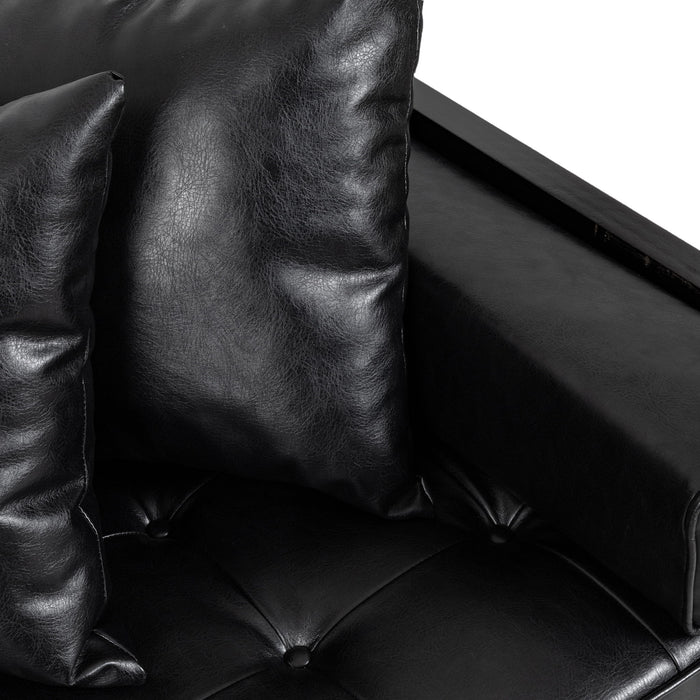 Contemporary Oversized Loveseat With Accent Pillow