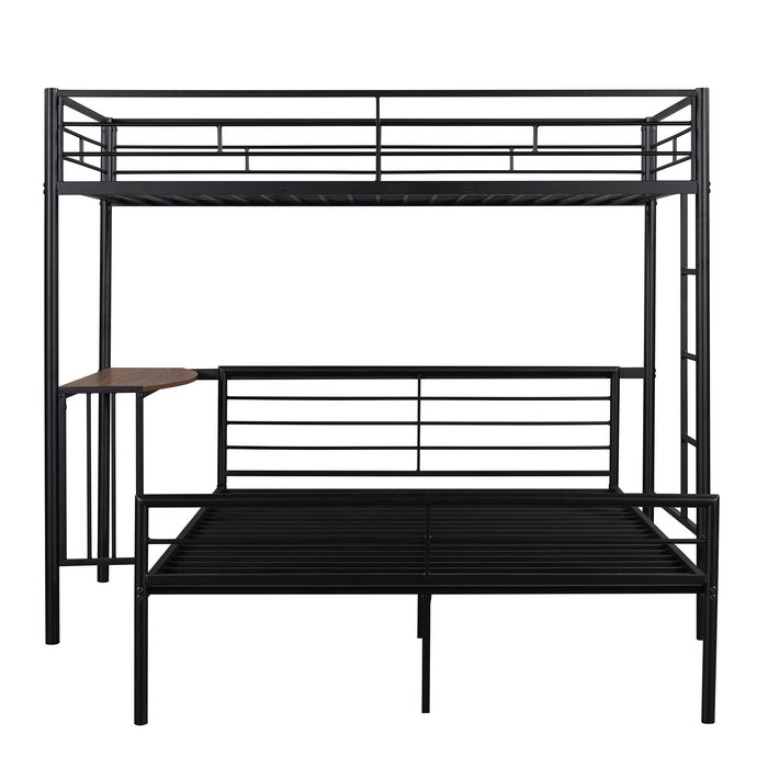 Bunk Bed With Desk, Ladder And Quality Slats For Bedroom
