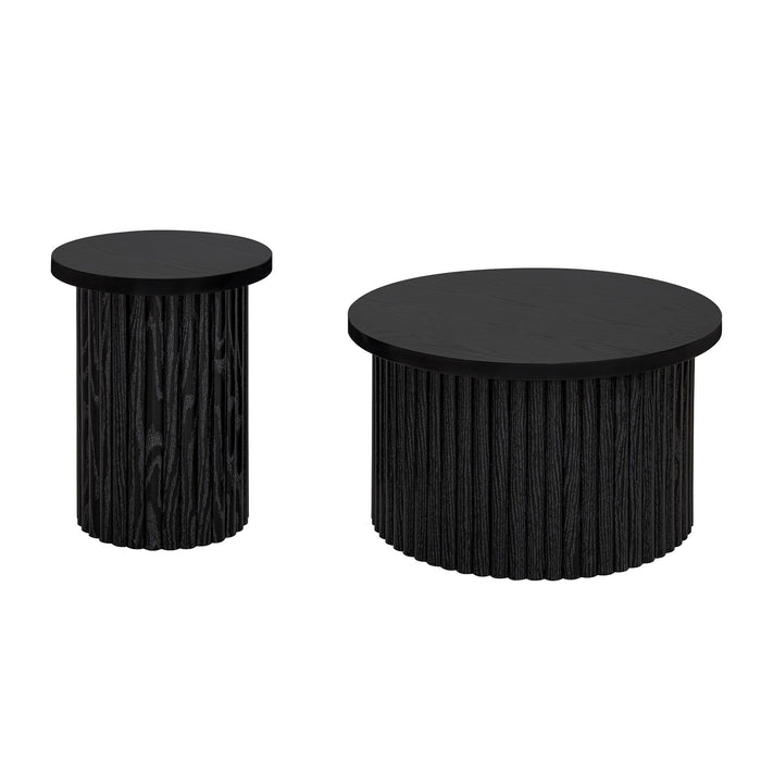 Modern Round Coffee Table And Side Table (Set of 2)